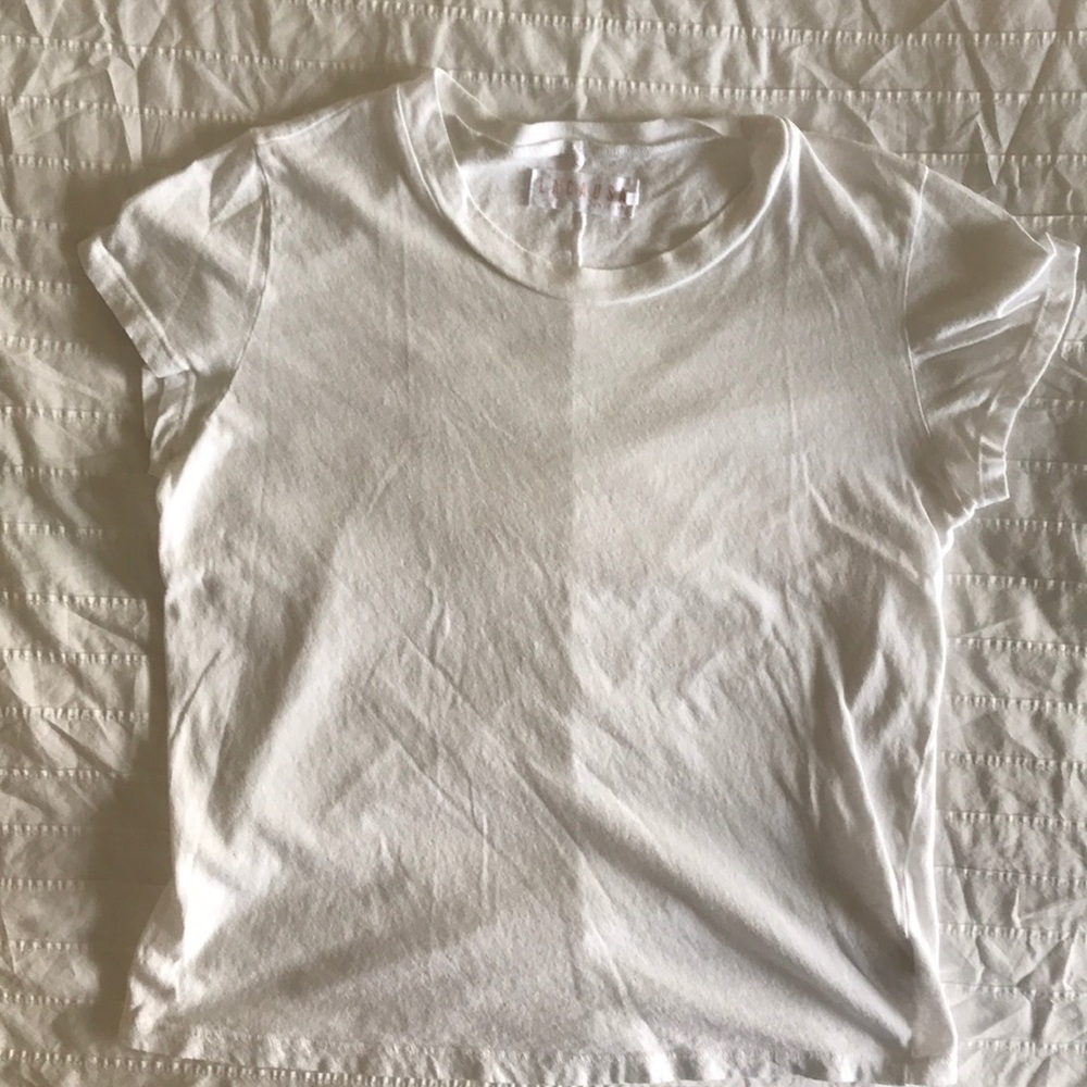 LACAUSA white short sleeved cotton tee